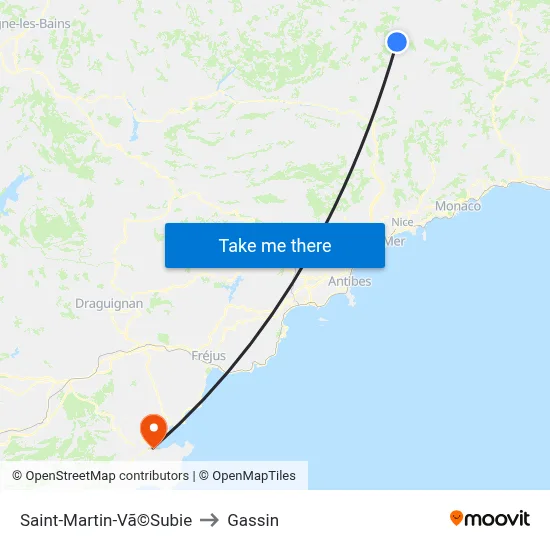 Saint-Martin-Vã©Subie to Gassin map