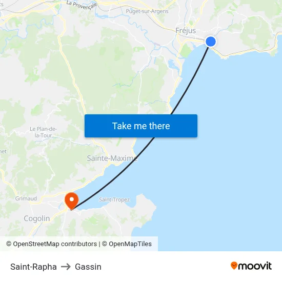 Saint-Rapha to Gassin map