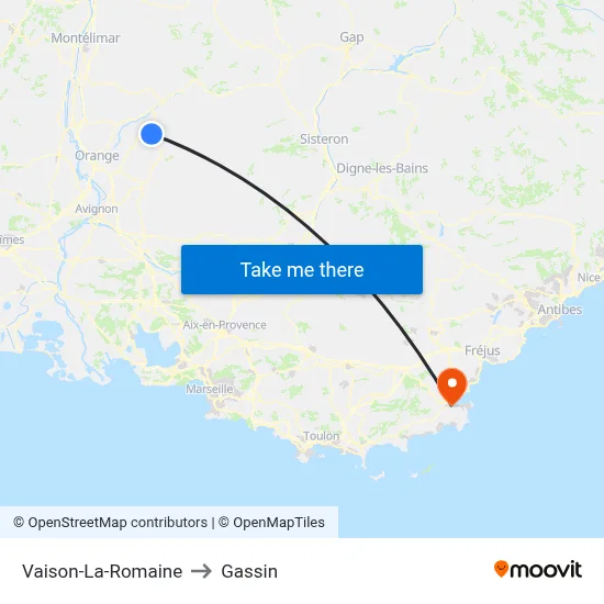 Vaison-La-Romaine to Gassin map