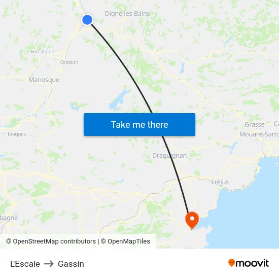 L'Escale to Gassin map