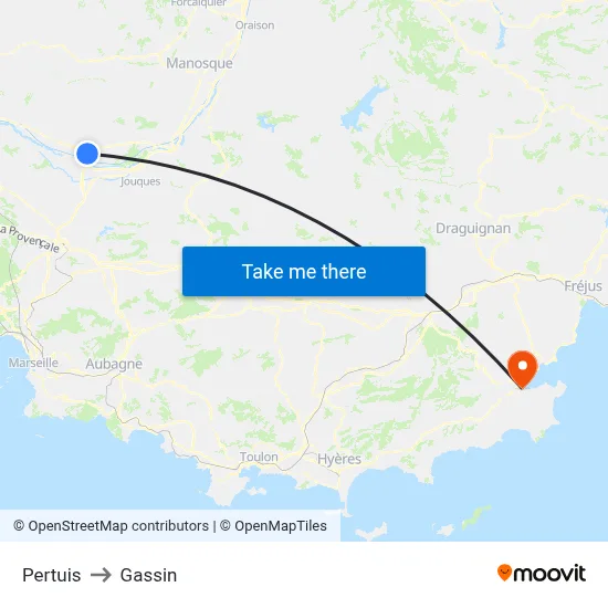 Pertuis to Gassin map
