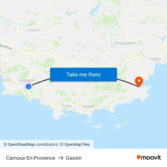 Carnoux-En-Provence to Gassin map