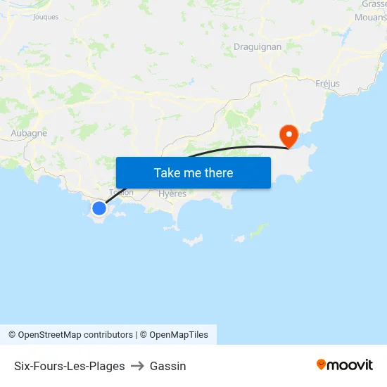 Six-Fours-Les-Plages to Gassin map
