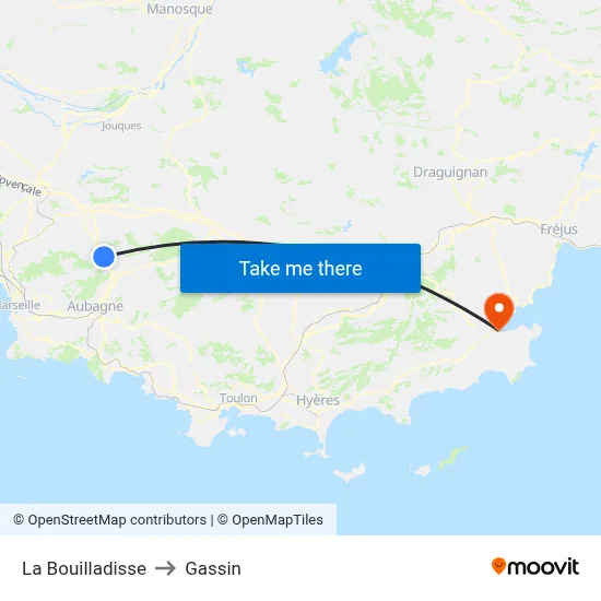 La Bouilladisse to Gassin map