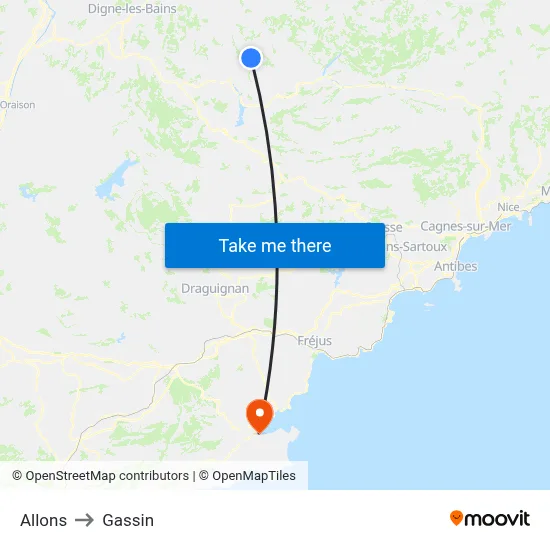 Allons to Gassin map