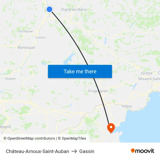 Château-Arnoux-Saint-Auban to Gassin map