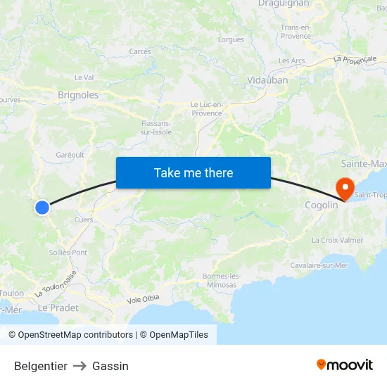 Belgentier to Gassin map