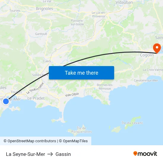 La Seyne-Sur-Mer to Gassin map