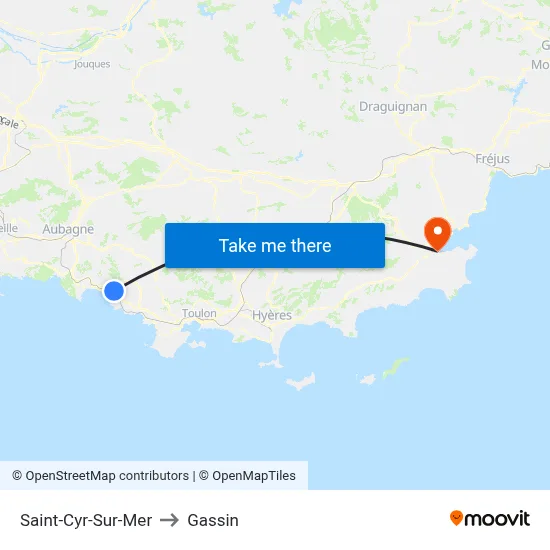 Saint-Cyr-Sur-Mer to Gassin map