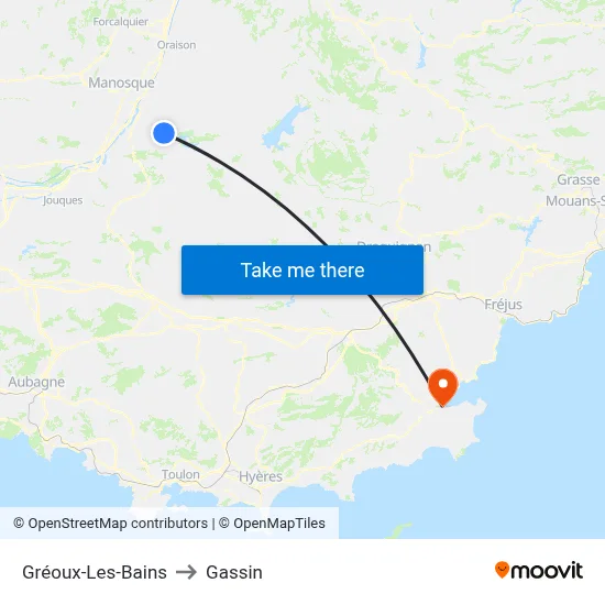 Gréoux-Les-Bains to Gassin map