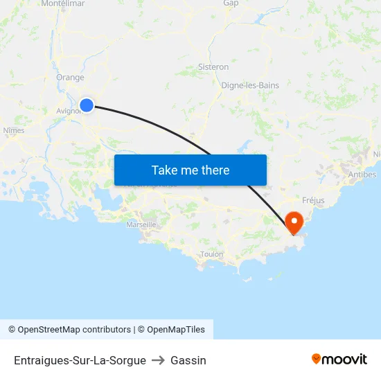 Entraigues-Sur-La-Sorgue to Gassin map