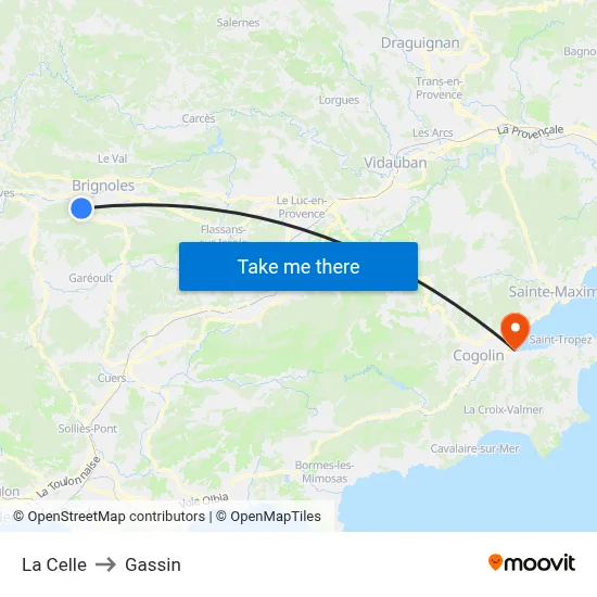 La Celle to Gassin map
