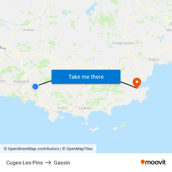 Cuges-Les-Pins to Gassin map