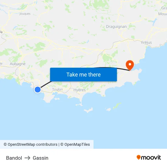 Bandol to Gassin map