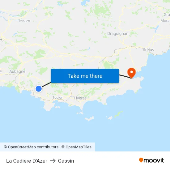 La Cadière-D'Azur to Gassin map