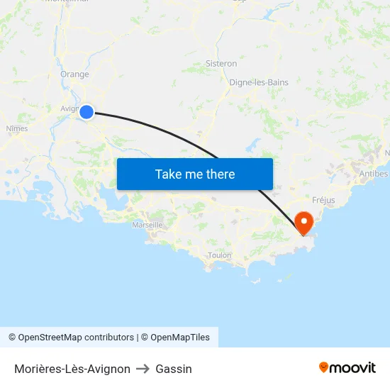 Morières-Lès-Avignon to Gassin map