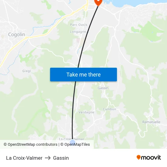 La Croix-Valmer to Gassin map