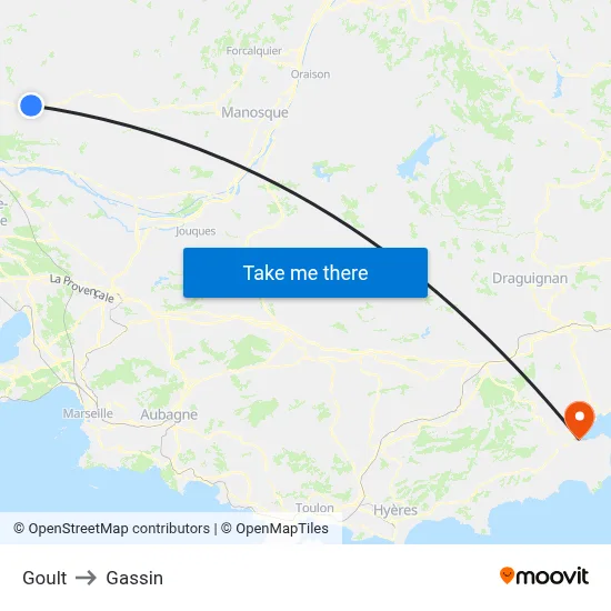 Goult to Gassin map