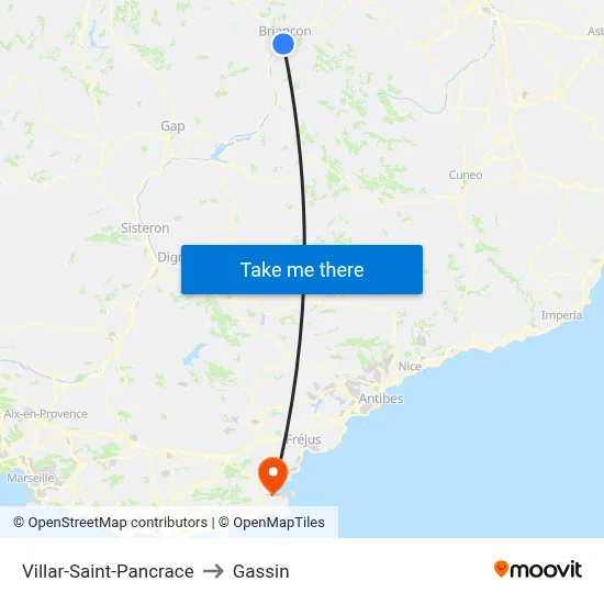 Villar-Saint-Pancrace to Gassin map