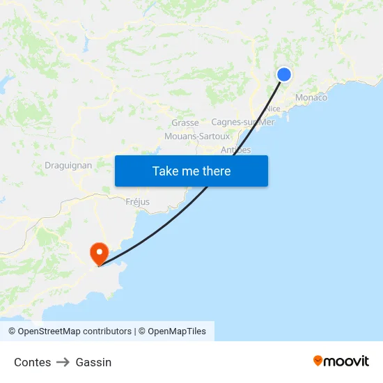 Contes to Gassin map