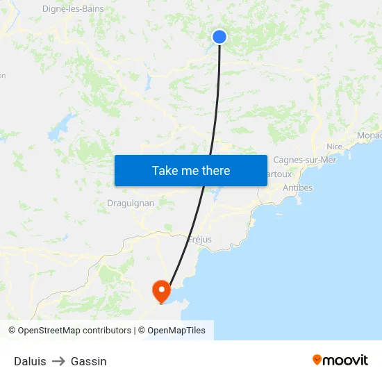 Daluis to Gassin map