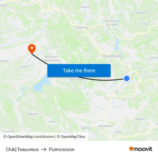 Chã¢Teauvieux to Puimoisson map