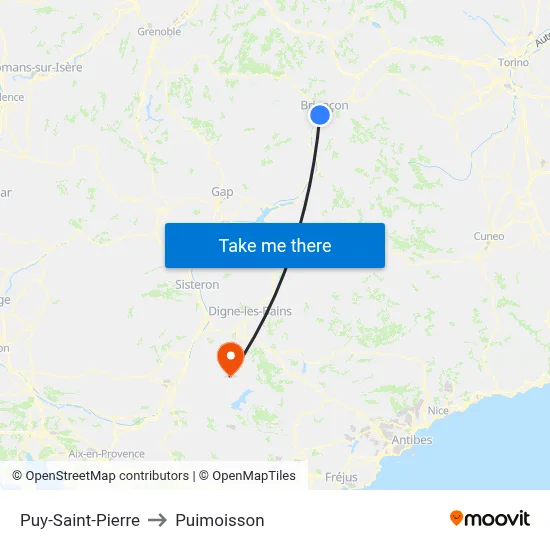 Puy-Saint-Pierre to Puimoisson map