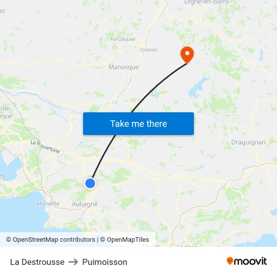 La Destrousse to Puimoisson map