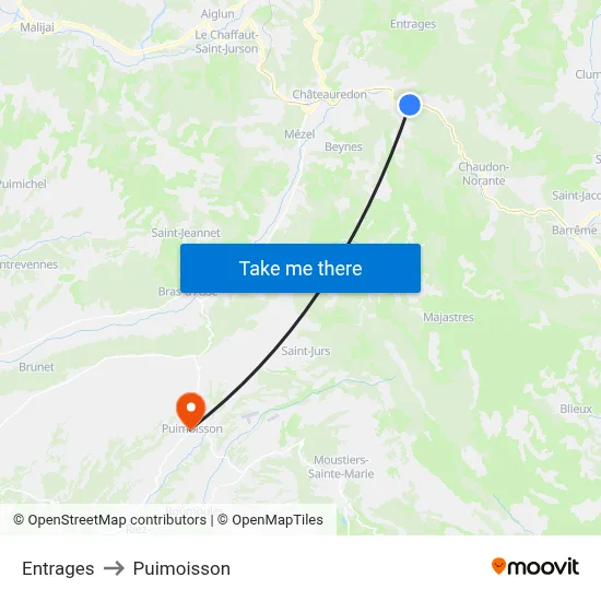 Entrages to Puimoisson map