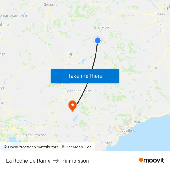 La Roche-De-Rame to Puimoisson map