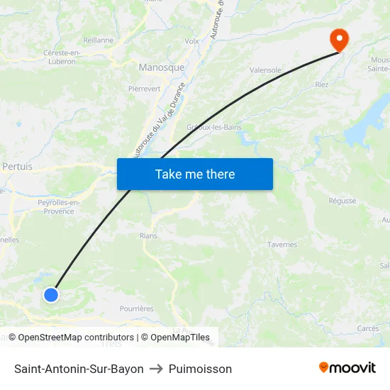 Saint-Antonin-Sur-Bayon to Puimoisson map