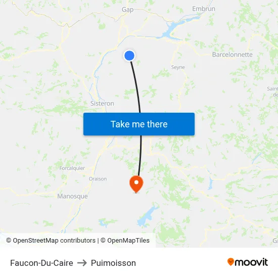 Faucon-Du-Caire to Puimoisson map