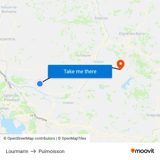 Lourmarin to Puimoisson map