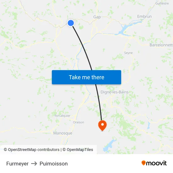 Furmeyer to Puimoisson map