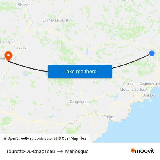 Tourette-Du-Chã¢Teau to Manosque map