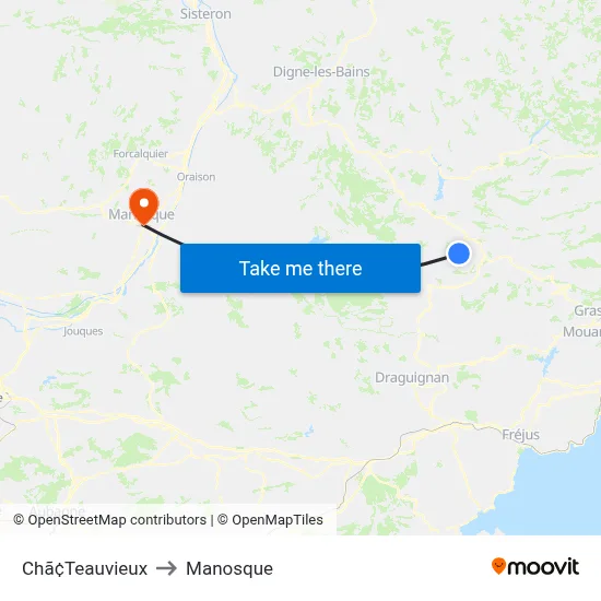 Chã¢Teauvieux to Manosque map