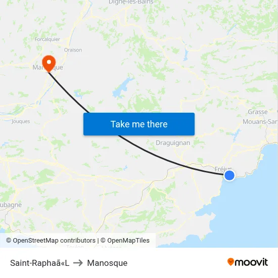 Saint-Raphaã«L to Manosque map