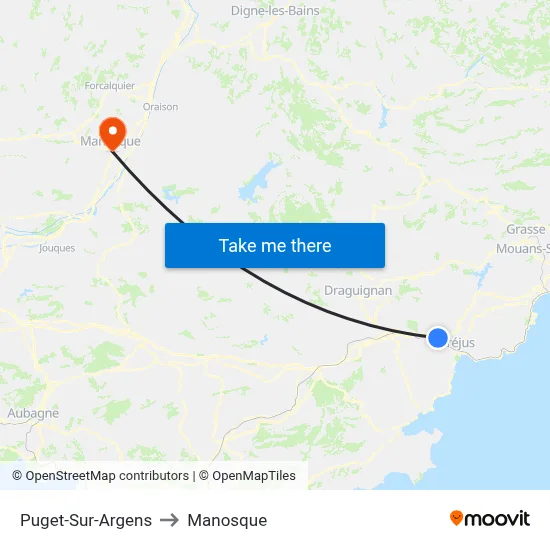 Puget-Sur-Argens to Manosque map