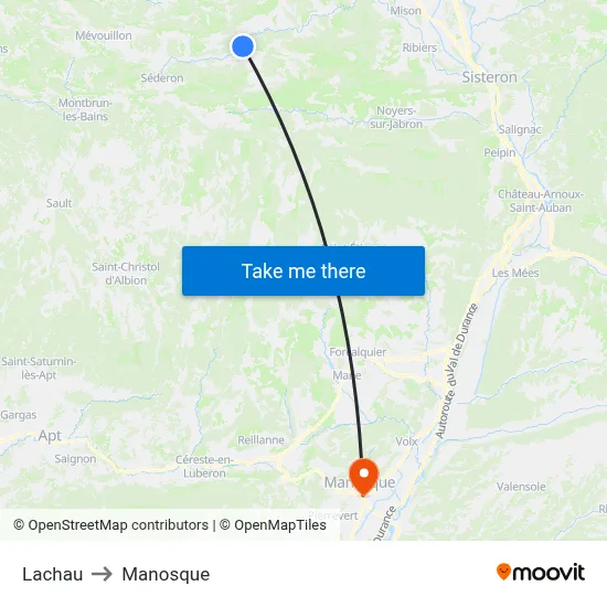 Lachau to Manosque map