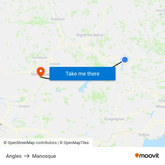 Angles to Manosque map