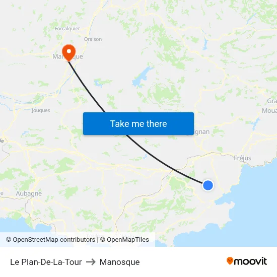 Le Plan-De-La-Tour to Manosque map
