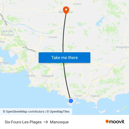 Six-Fours-Les-Plages to Manosque map
