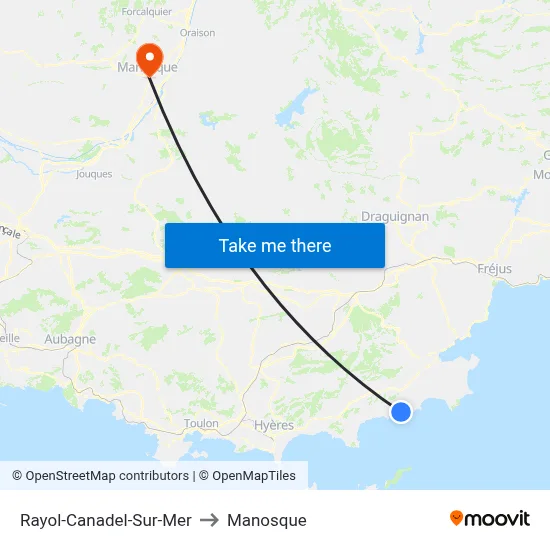 Rayol-Canadel-Sur-Mer to Manosque map