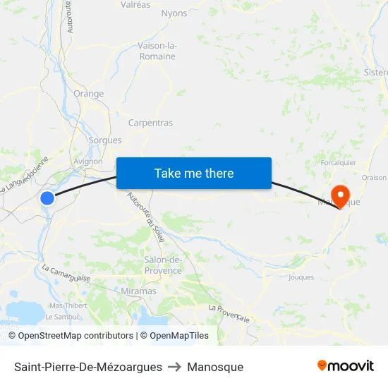 Saint-Pierre-De-Mézoargues to Manosque map