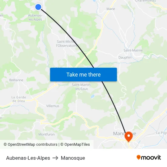 Aubenas-Les-Alpes to Manosque map