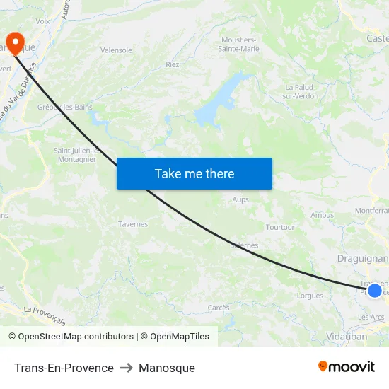 Trans-En-Provence to Manosque map