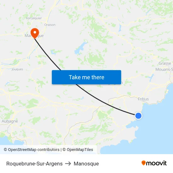 Roquebrune-Sur-Argens to Manosque map