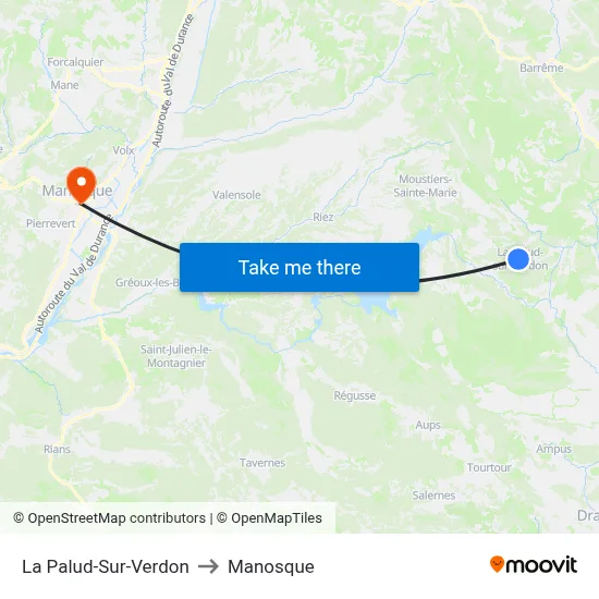 La Palud-Sur-Verdon to Manosque map