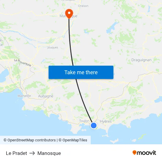 Le Pradet to Manosque map