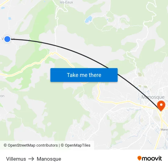 Villemus to Manosque map